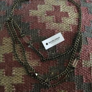 NWT! BaubleBar Layered Chain & Crystal Necklace